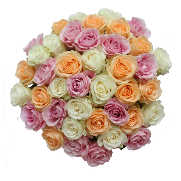 boeket pastel rozen