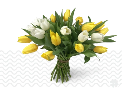 boeket geel/wit tulpen
