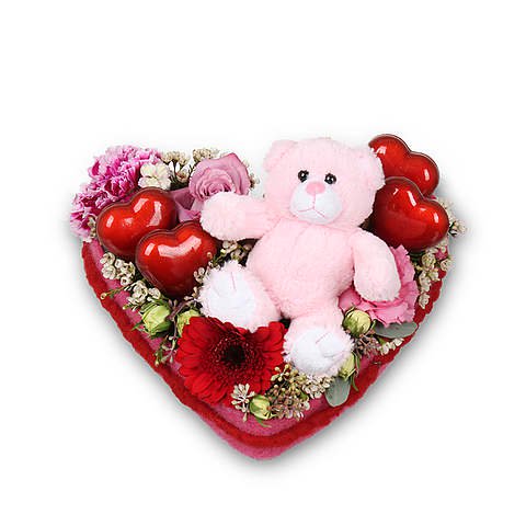 bloemenhart valentijn met beer